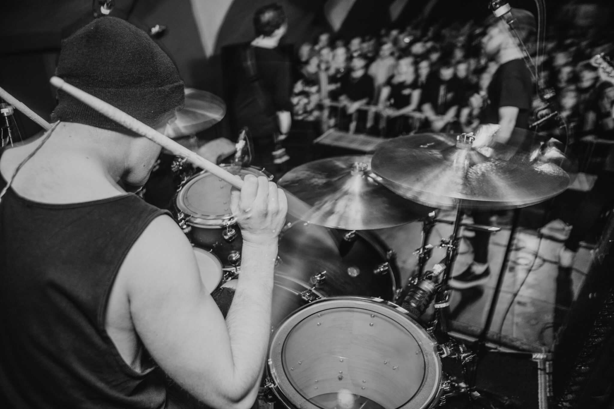 Drummer in a rock concert